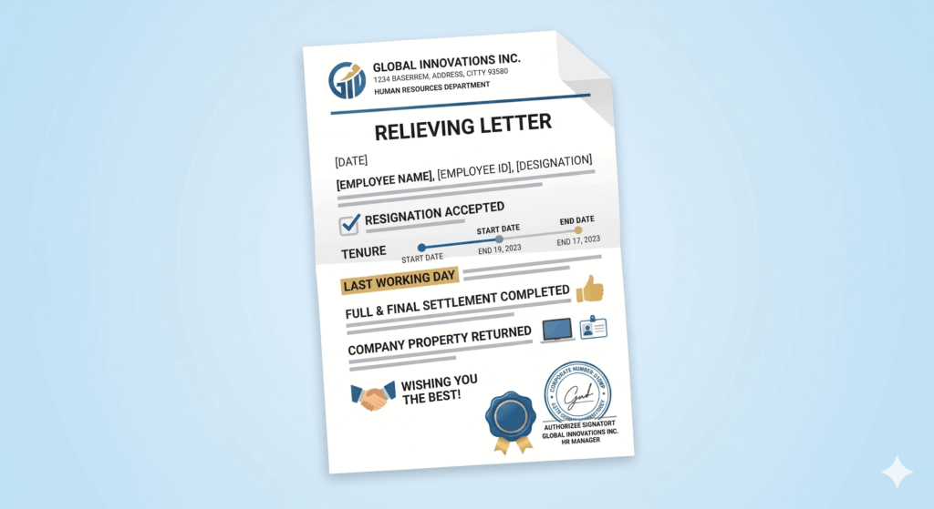 Relieving Letter